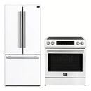 Forno 2-Piece Appliance Package - 30-Inch Induction Range and 30-Inch French Door Refrigerator in White with Stainless Steel Handle (FBDL-015-10CAUS)