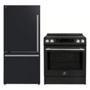Forno 2-Piece Appliance Package - 30-Inch Induction Range and 31-Inch Bottom Freezer Door Refrigerator in Black with Stainless Steel Handle (FBDL-015-12CAUS)