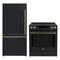 Forno 2-Piece Appliance Package - 30-Inch Induction Range and 31-Inch Bottom Freezer Door Refrigerator in Black with Antique Brass Handle (FBDL-015-12CAUS)