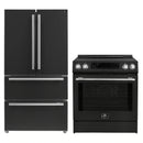 Forno 2-Piece Appliance Package - 30-Inch Induction Range and 36-Inch French Door Refrigerator in Black with Stainless Steel Handle (FBDL-015-13CAUS)