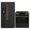 Forno 2-Piece Appliance Package - 30-Inch Induction Range and 36-Inch Side by Side Refrigerator with Water Dispenser in Black with Antique Brass Handle (FBDL-015-14CAUS)