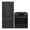 Forno 2-Piece Appliance Package - 30-Inch Induction Range and 30-Inch French Door Refrigerator in Black with Antique Brass Handle (FBDL-015-15CAUS)
