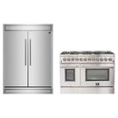 Forno 2-Piece Appliance Package - 48-Inch Dual Fuel Range and 60-Inch Built-In Refrigerator in Stainless Steel (FBDL-017-03CAUS)