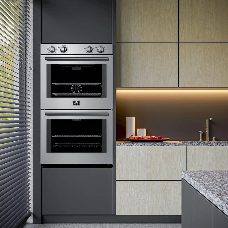 Forno 2-Piece Appliance Package - 30-Inch Vomero Double Wall Oven & 30-Inch Microwave Oven in Stainless Steel