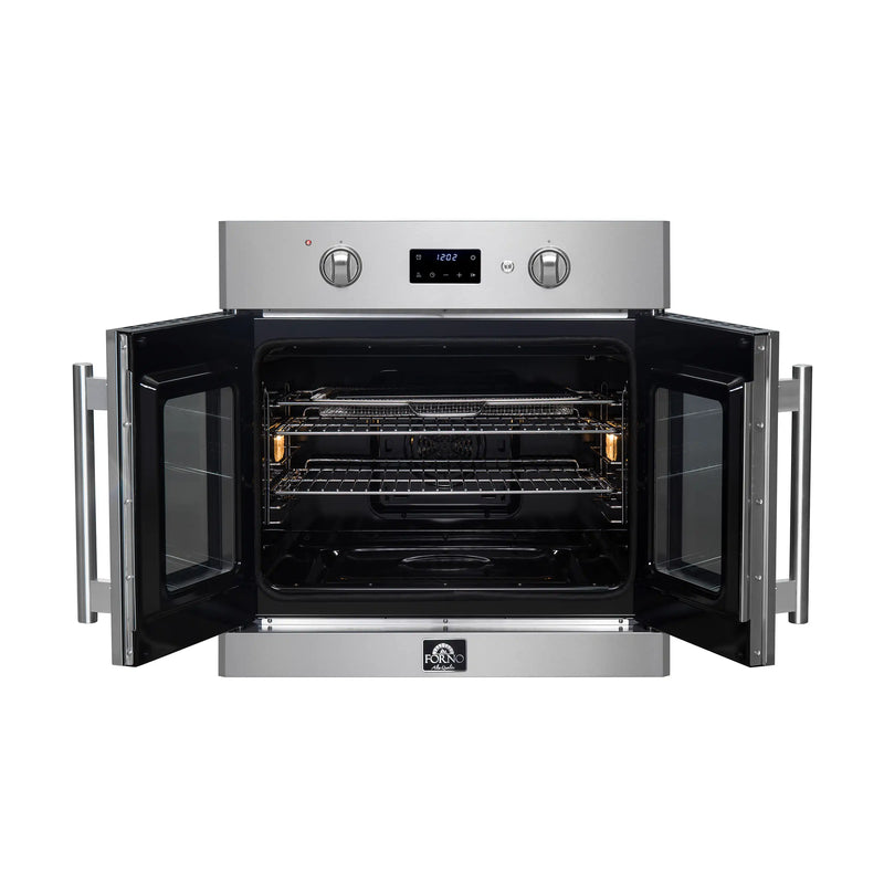 Forno 3-Piece Appliance Package - 36-Inch Spezia Gas Rangetop, 30-Inch Wall Oven in Stainless Steel, & 30-Inch Compact Oven in Stainless Steel