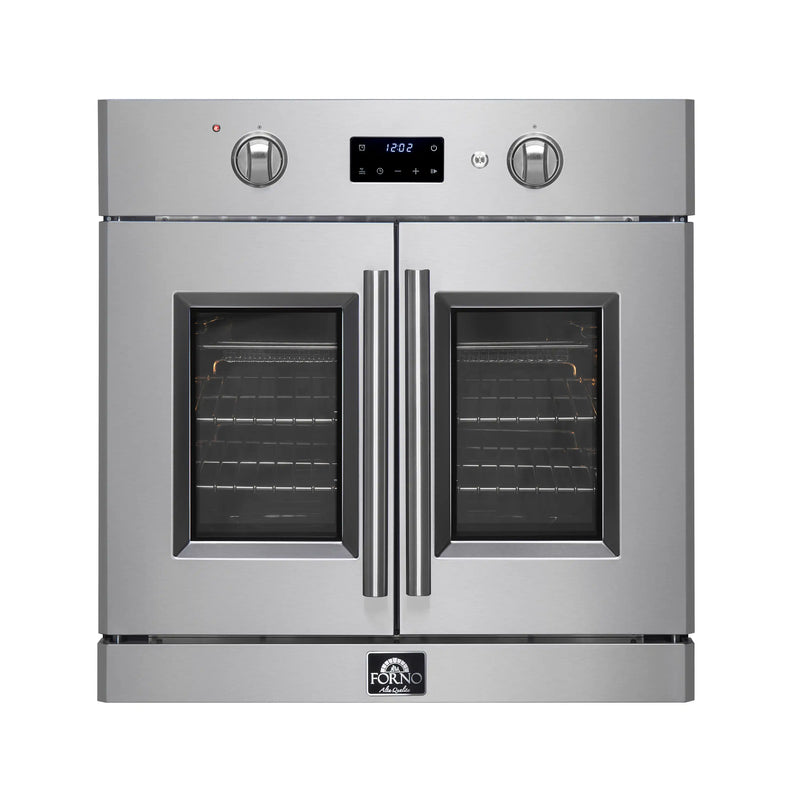 Forno 3-Piece Appliance Package - 36-Inch Spezia Gas Rangetop, 30-Inch Wall Oven in Stainless Steel, & 30-Inch Compact Oven in Stainless Steel