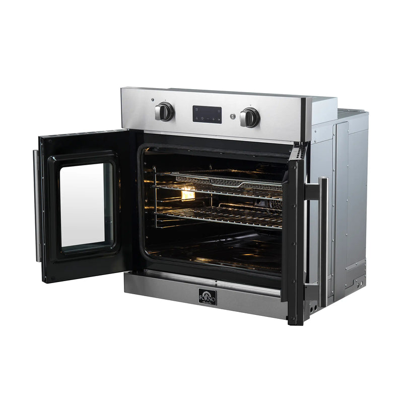 Forno 3-Piece Appliance Package - 36-Inch Spezia Gas Rangetop, 30-Inch Wall Oven in Stainless Steel, & 30-Inch Compact Oven in Stainless Steel