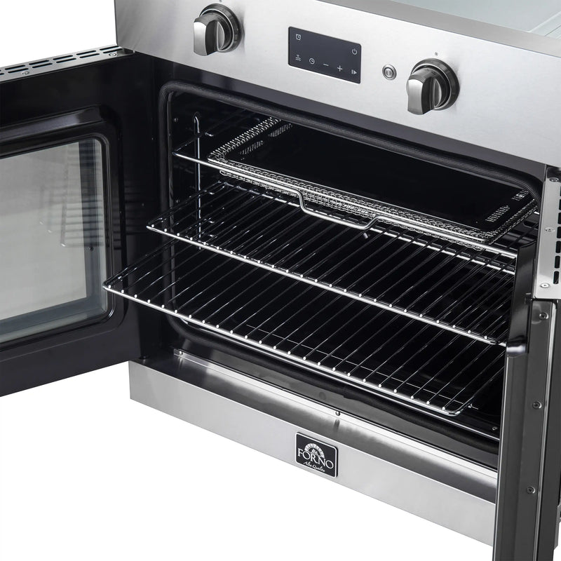 Forno 3-Piece Appliance Package - 36-Inch Spezia Gas Rangetop, 30-Inch Wall Oven in Stainless Steel, & 30-Inch Compact Oven in Stainless Steel