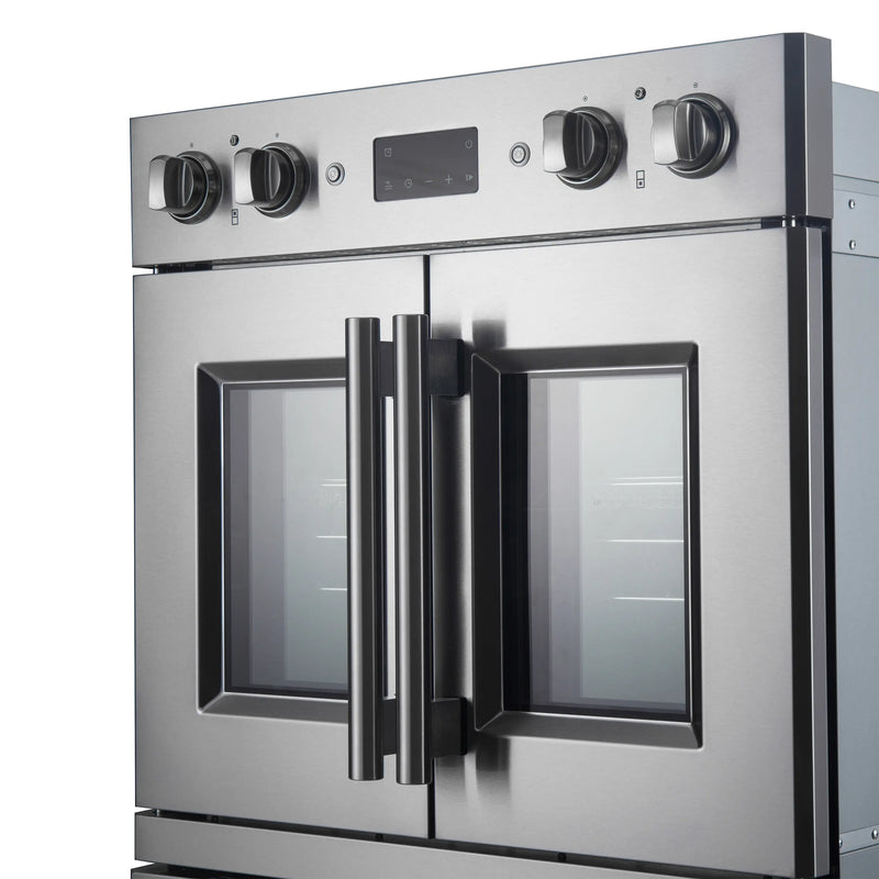 Forno 3-Piece Appliance Package - 36-Inch Spezia Gas Rangetop, 30-Inch French Door Double Wall Oven in Stainless Steel, & 30-Inch Compact Oven in Stainless Steel