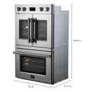 Forno 2-Piece Appliance Package - 30-Inch Asti French Door Double Electric Wall Oven & 30-Inch Microwave Oven in Stainless Steel