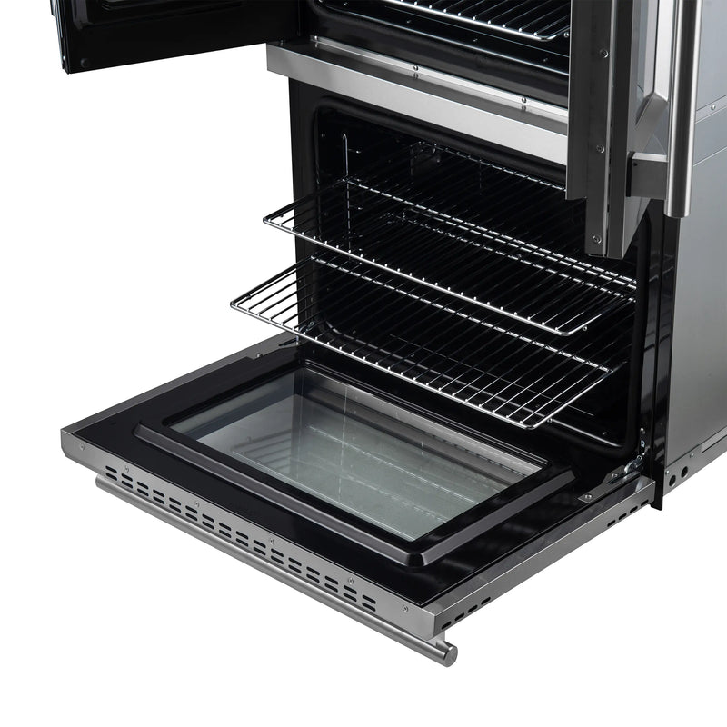 Forno 3-Piece Appliance Package - 36-Inch Spezia Gas Rangetop, 30-Inch French Door Double Wall Oven in Stainless Steel, & 30-Inch Compact Oven in Stainless Steel