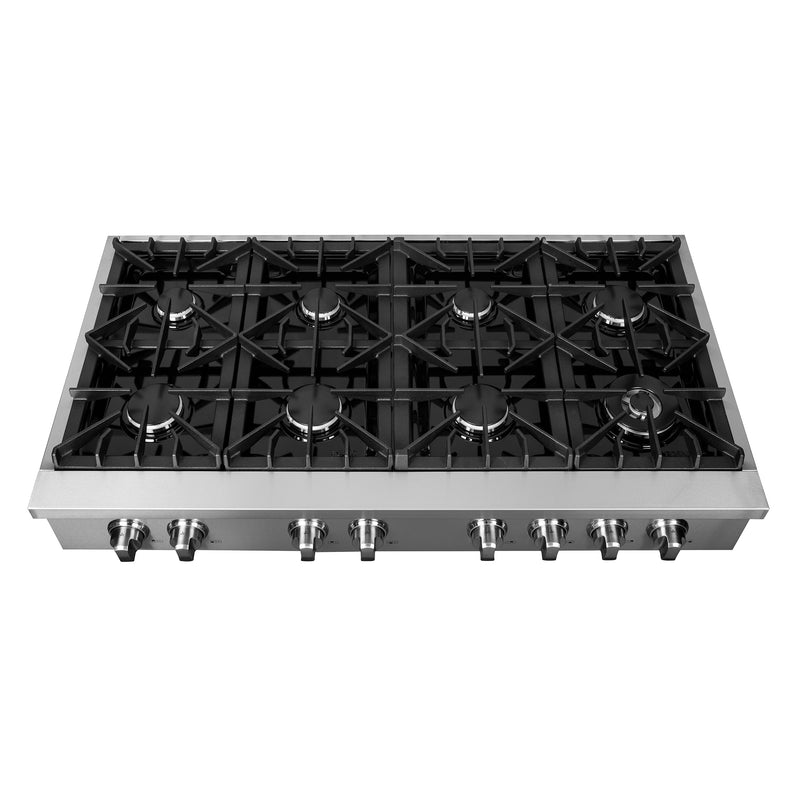 Forno 2-Piece Appliance Package - 48-Inch Lseo Gas Rangetop & 30-Inch Double Wall Oven in Stainless Steel