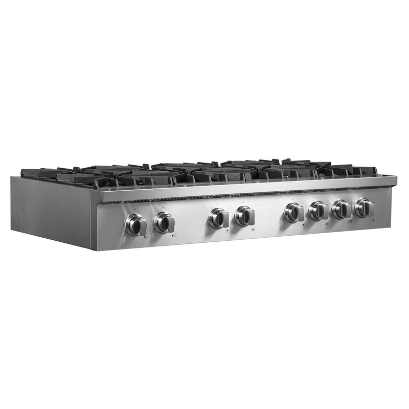 Forno 2-Piece Appliance Package - 48-Inch Lseo Gas Rangetop & 30-Inch Double Wall Oven in Stainless Steel
