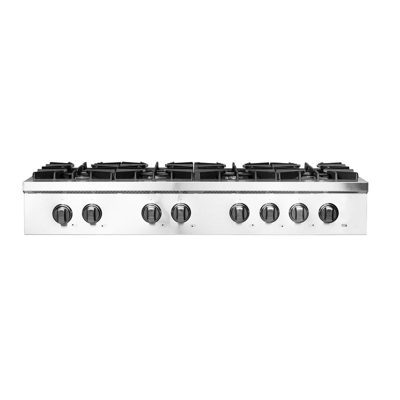 Forno 2-Piece Appliance Package - 48-Inch Lseo Gas Rangetop & 30-Inch Double Wall Oven in Stainless Steel