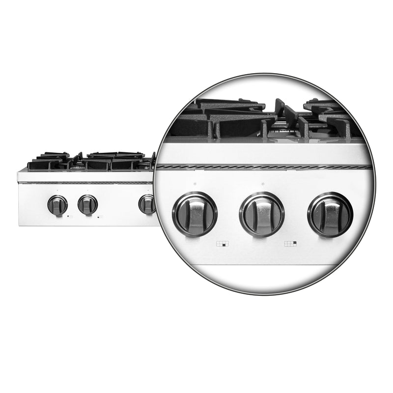 Forno 2-Piece Appliance Package - 48-Inch Lseo Gas Rangetop & 30-Inch Double Wall Oven in Stainless Steel
