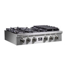 Forno 3-Piece Appliance Package - 36-Inch Spezia Gas Rangetop, 30-Inch Wall Oven in Stainless Steel, & 30-Inch Compact Oven in Stainless Steel