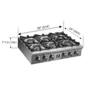 Forno 3-Piece Appliance Package - 36-Inch Spezia Gas Rangetop, 30-Inch French Door Double Wall Oven in Stainless Steel, & 30-Inch Compact Oven in Stainless Steel