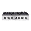Forno 2-Piece Appliance Package - 36-Inch Spezia Gas Rangetop & 30-Inch French Door Double Wall Oven in Stainless Steel