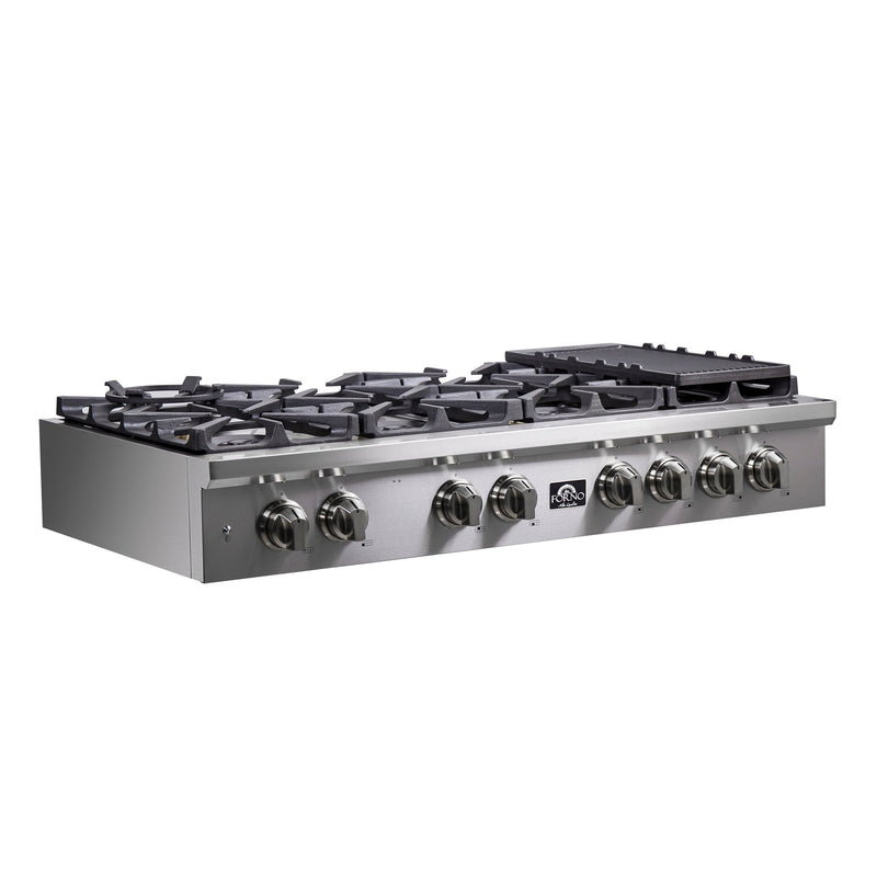 Forno 2-Piece Appliance Package - 48-Inch Spezia Gas Rangetop & 30-Inch French Wall Oven in Stainless Steel