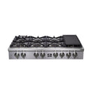 Forno 2-Piece Appliance Package - 48-Inch Spezia Gas Rangetop & 30-Inch French Door Double Wall Oven in Stainless Steel