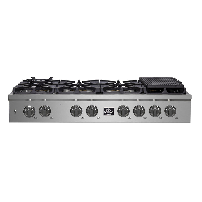 Forno 2-Piece Appliance Package - 48-Inch Spezia Gas Rangetop & 30-Inch French Wall Oven in Stainless Steel