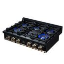 Forno Valente 36-Inch Gas Cooktop / Rangetop with 6 Sealed Burners & 71,000 BTU in Black (FCTGS5799-36CPBLK)