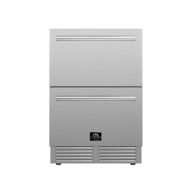 Forno 2-piece Appliance Package - 24-Inch Built-In Indoor/Outdoor Drawer Freezer and 24-Inch Drawer Refrigerator in Stainless Steel