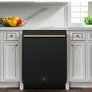 Forno Romano Espresso 24-Inch Built-In Dishwasher in Black with Antique Brass Trim (FDWBI8035-24BLK)