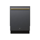 Forno Romano Espresso 24-Inch Built-In Dishwasher in Black with Antique Brass Trim (FDWBI8035-24BLK)