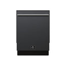 Forno Romano Espresso 24-Inch Built-In Dishwasher in Black with Stainless Steel Handle (FDWBI8035-24BLK)