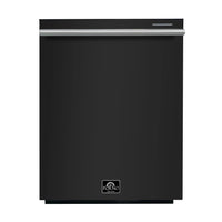 Forno Espresso Pozzo 24-Inch Built-In Tall Tub Top Control Dishwasher, 49 dBA, in Black with Stainless Steel Handle (FDWBI8067-24BLK)