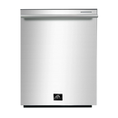 Forno 4-Piece Appliance Package - 36" Dual Fuel Range, 36" Refrigerator, Wall Mount Hood, & 3-Rack Dishwasher in Stainless Steel