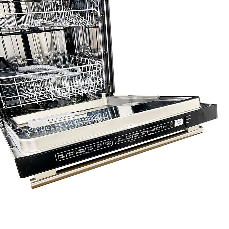 Forno 3-Piece Appliance Package - 36-Inch Galiano Gas Range, 36-Inch Refrigerator, & Dishwasher in Stainless Steel