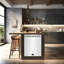 Forno 5-Piece Appliance Package - 48-Inch Antico Gas Range, Wall Mount Range Hood, 60-Inch Refrigerator, Dishwasher, & 24-Inch Microwave Oven in White with Antique Brass Handle