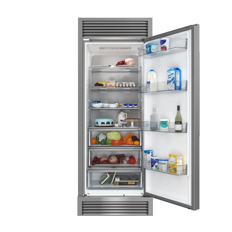 Forno Maderno 28-Inch Built-In 13.6 Cu. Ft. Convertible Refrigerator in Stainless Steel, Right Swing with Decorative Grill (FFFFD1722-32RSG)