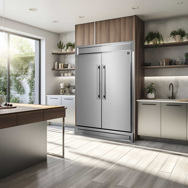 Forno 2-Piece Appliance Package - 36-Inch Dual Fuel Range and 60-Inch Built-In Refrigerator in Stainless Steel