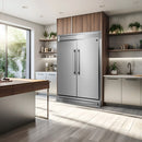 Forno 4-Piece Appliance Package - 30-Inch Espresso Electric Range , Wall Mount Range Hood, 60-Inch Built-In Convertible Refrigerator, and Dishwasher in Stainless Steel