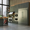 Forno 60-Inch Maderno 2-Piece Convertible Built-In Refrigerator/Freezer with Decorative Grille Trim, 27.2 cu.ft. in Stainless Steel shown in a styled kitchen, view 4