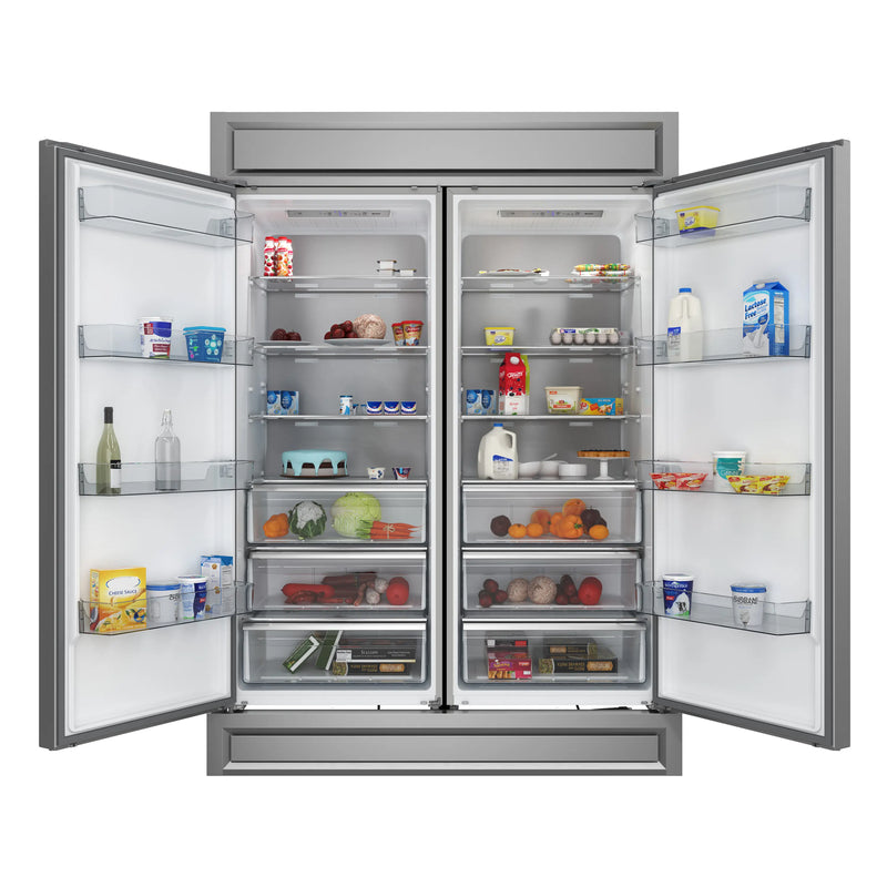 Forno 4-Piece Appliance Package - 36-Inch Gas Range, Wall Mount Range Hood, 60-Inch Built-In Convertible Refrigerator, and Dishwasher in Stainless Steel