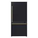 Forno 2-Piece Appliance Package - 30-Inch Induction Range and 31-Inch Refrigerator, Right Hinge in Black with Stainless Steel Handle (FBDL-015-11CAUS)