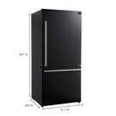 Forno 2-Piece Appliance Package - 30-Inch Gas Range & Refrigerator in Black with Antique Brass Trim