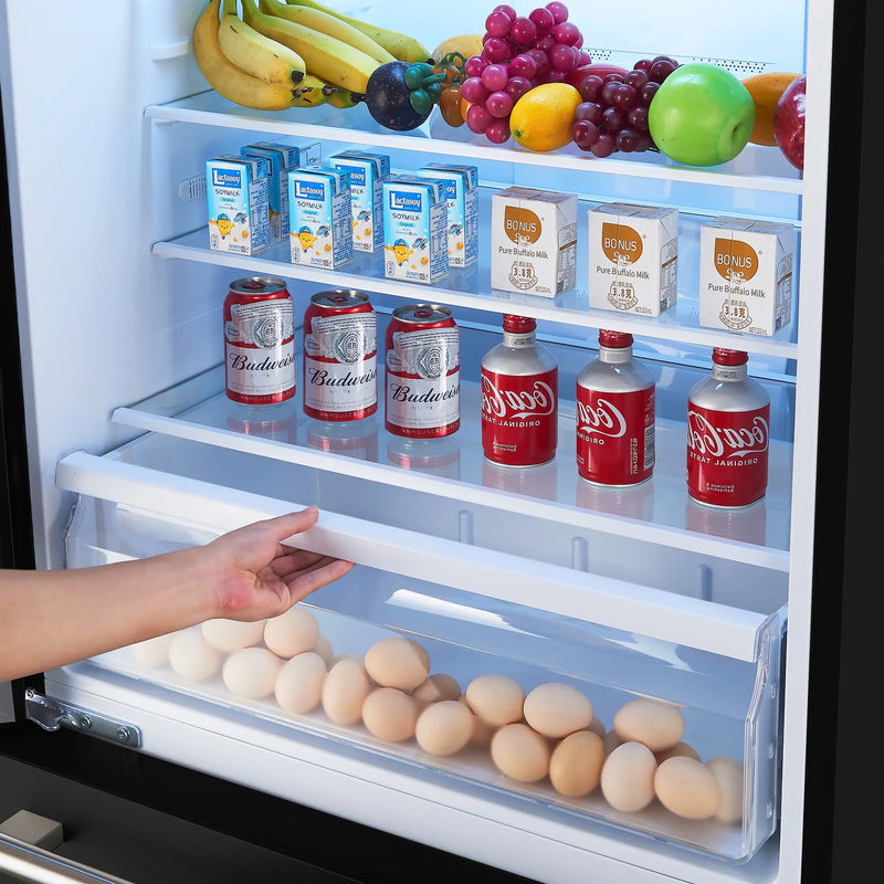 Forno 2-Piece Appliance Package - 30-Inch Espresso Electric Range & 31-Inch Refrigerator/Bottom Freezer in Black with Antique Brass Handle