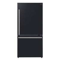 Forno Milano Espresso 31-Inch 17.2 cu. ft. Bottom Freezer Right Swing Door Refrigerator in Black with Stainless Steel Handle (FFFFD1785-31BLK)