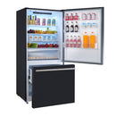 Forno Milano Espresso 31-Inch 17.2 cu. ft. Bottom Freezer Right Swing Door Refrigerator in Black with Stainless Steel Handle (FFFFD1785-31BLK)