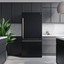 Forno 3-Piece Appliance Package - 30-Inch Espresso Electric Range, Under Cabinet Range Hood, & 31-Inch Refrigerator in Black with Antique Brass Handle