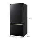 Forno 2-Piece Appliance Package - 30-Inch Slide-In Induction Range and 31-Inch Bottom Freezer Door Refrigerator in Black with Antique Brass Handle (FBDL-014-12CAUS)