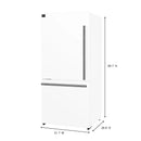 Forno 2-Piece Appliance Package - 30-Inch Slide-In Induction Range and 31-Inch Refrigerator, Left Hinge in White with Antique Brass Handle (FBDL-014-07CAUS)