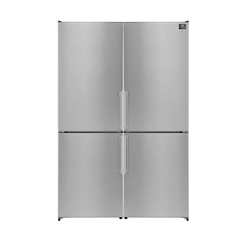 Forno Guardia 46.8-Inch 21.6 cu.ft. Side-by-Side Bottom Freezer Refrigerator in Stainless Steel (FFFFD1778-48S)