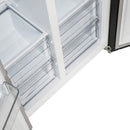 Forno Salerno 33-Inch 15.6 Cu. Ft. Counter Depth Side-by-Side Refrigerator in Black with Antique Brass Handle (FFRBI1805-33BLK)