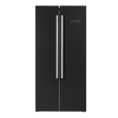 Forno Salerno 33-Inch 15.6 Cu. Ft. Counter Depth Side-by-Side Refrigerator in Black with Stainless Steel Handle (FFRBI1805-33BLK)